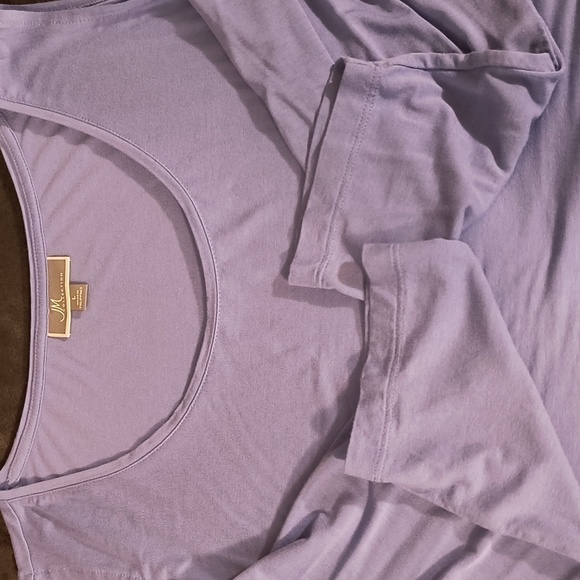 JM Collection Cold Shoulder Tunic Top Purple Size L - Picture 5 of 9